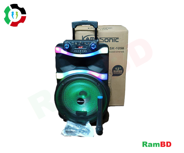 Kamasonic SK-1250 Bluetooth Rechargeable Trolley Speaker